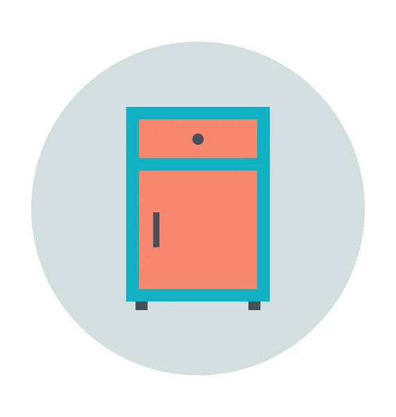 Éjjeliszekrény Színes Vector Icon — Stock Vector