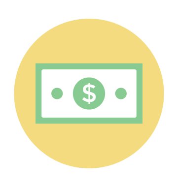 Banknot renkli vektör simgesi