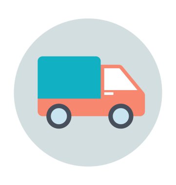 Teslimat Van renkli vektör simgesi 