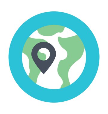 harita pin renk vektör simgesi