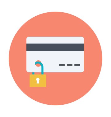 Kart güvenlik renkli vektör simgesi