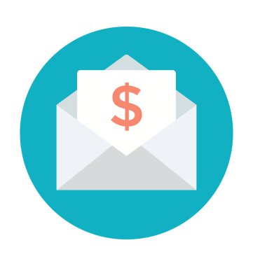 Mali zarf renkli vektör simgesi