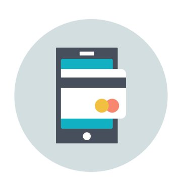 Online ödeme renkli vektör simgesi