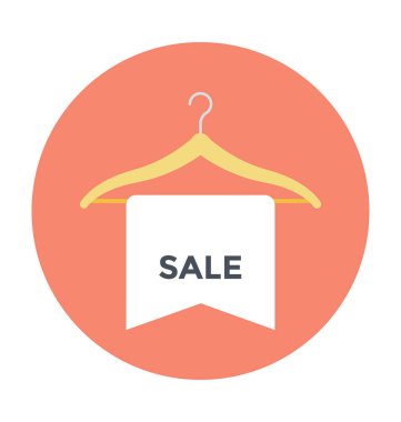 Satılık askı renkli vektör simgesi