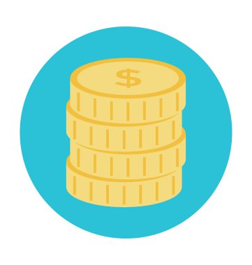 Doları para renkli vektör simgesi