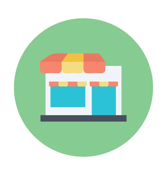 Tienda Icono Vector Color — Archivo Imágenes Vectoriales