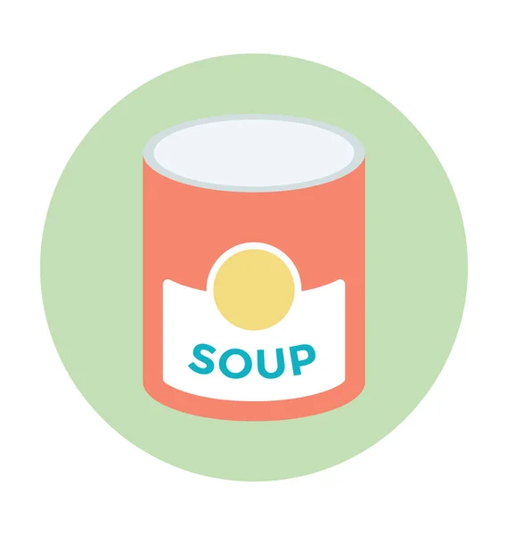 Boîte Soupe Icône Vectorielle Colorée — Image vectorielle