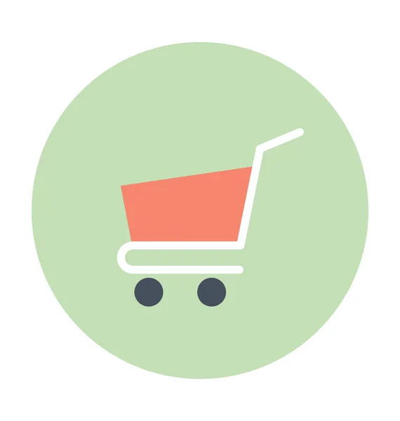 Shopping Trolley Colored Vector Icon — Stock Vector