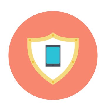 Mobil güvenlik renkli vektör simgesi