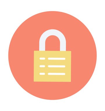 Kod asma kilit renkli vektör simgesi