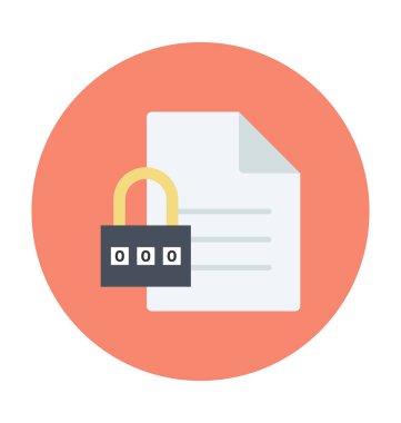 Veri güvenlik renkli vektör simgesi