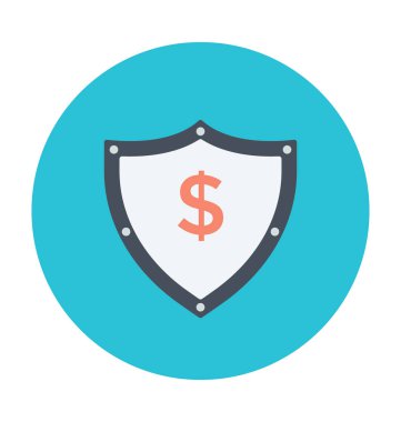 Finansal koruma renkli vektör simgesi