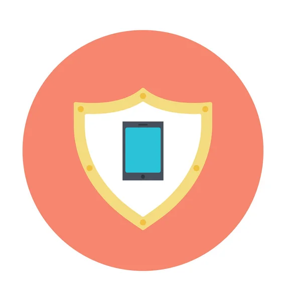 Mobile Security Colored Vector Icon — Stock Vector