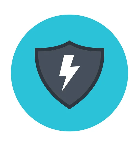 Lightning Shield Farbiges Vektorsymbol — Stockvektor