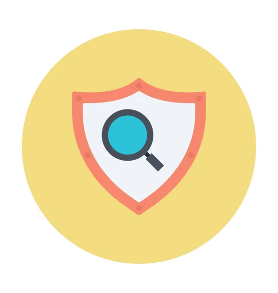 Search Shield Colored Vector Icon — Stock Vector