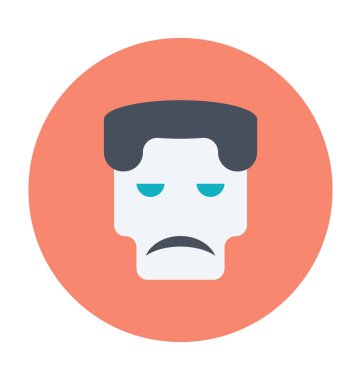 Kötü hayalet renkli vektör simgesi