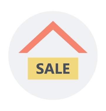 Satılık işareti renkli vektör simgesi