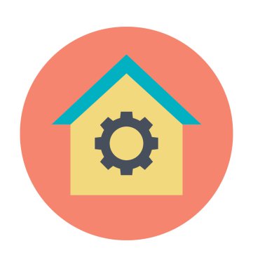 Konut iş renkli vektör simgesi