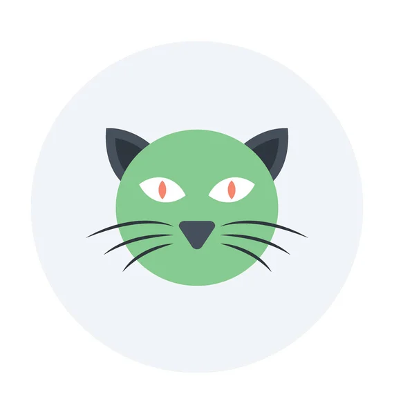 Gato Malvado Icono Vector Color — Vector de stock