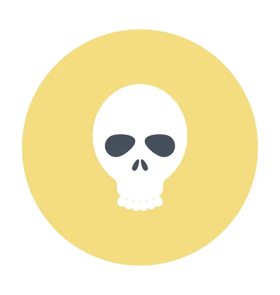 Halloween Cráneo Coloreado Icono Del Vector — Vector de stock