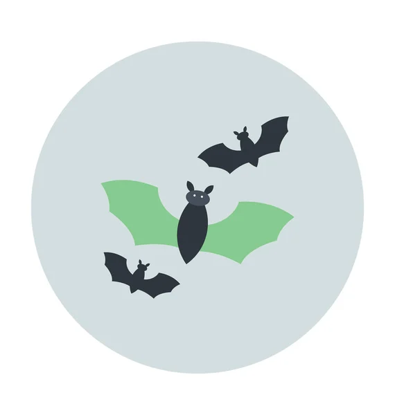 Murciélagos Halloween Coloreado Vector Icono — Vector de stock