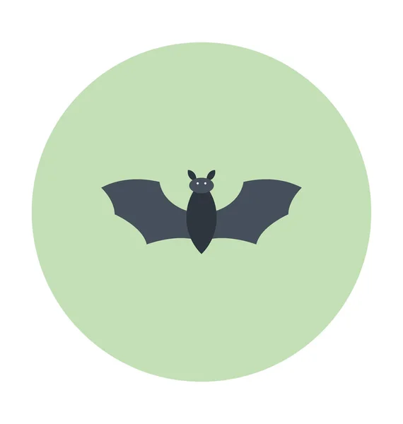 Halloween Bat Gekleurde Vector Pictogram — Stockvector