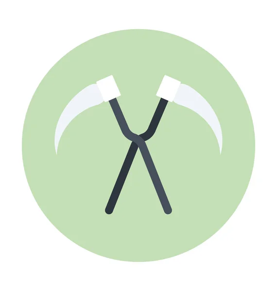 Halloween Scythe Colored Vector Icon — Stock Vector