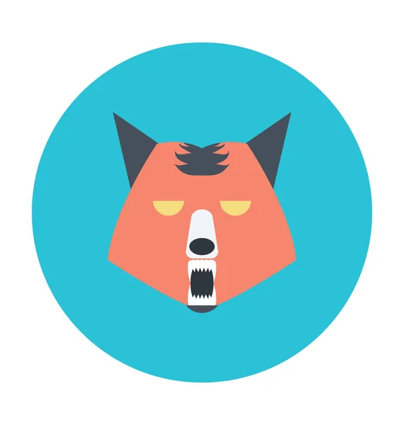 Gato Malvado Icono Vector Color — Vector de stock