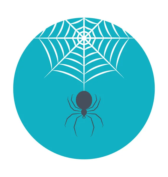 Spinnennetz Farbiges Vektorsymbol — Stockvektor
