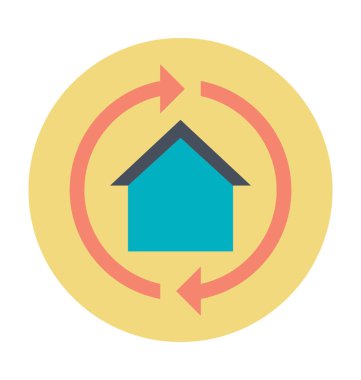 Ev yerine renkli vektör simgesi