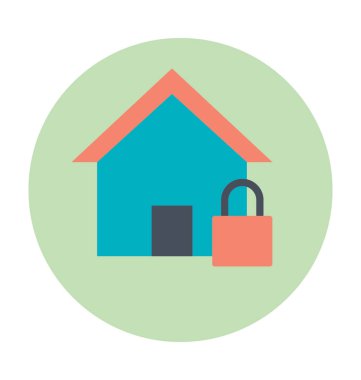 Ev güvenlik renkli vektör simgesi