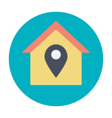 Konut toplum renkli vektör simgesi