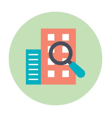 Bina arama renkli vektör simgesi