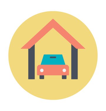Araba garaj renkli vektör simgesi