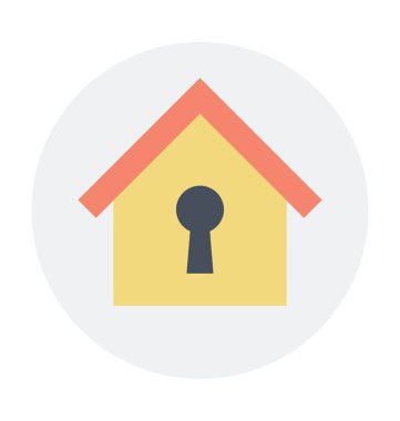 Ana sayfa renkli vektör simgesi kilitli