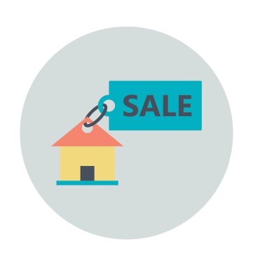 Satılık işareti renkli vektör simgesi