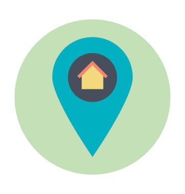 Konut alanı renkli vektör simgesi