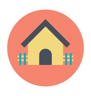 Kırsal ev renkli vektör simgesi