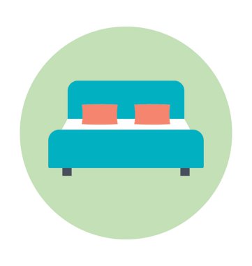 Yatak renkli vektör simgesi