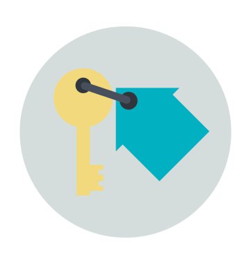 Ev anahtar zinciri renkli vektör simgesi