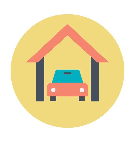 Auto Garage Gekleurde Vector Icon — Stockvector