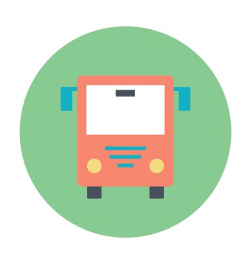 Halk otobüsü renkli vektör simgesi