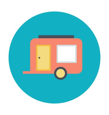 Karavan renkli vektör simgesi