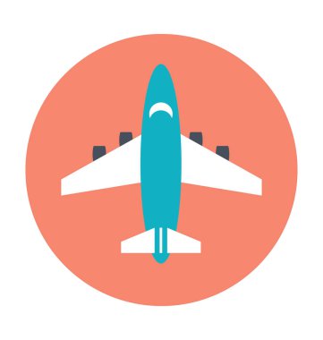 Uçak renkli vektör simgesi