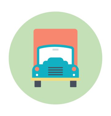 Lojistik kamyonu renkli vektör simgesi