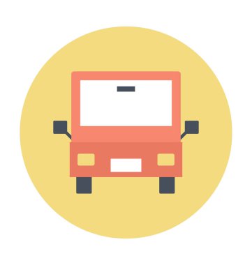 Tur otobüs renkli vektör simgesi