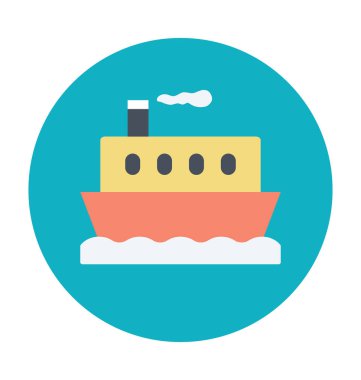 Gemi renkli vektör simgesi