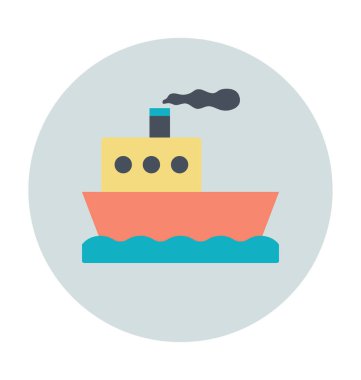 Vapur renkli vektör simgesi