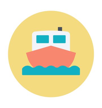 Gemi renkli vektör simgesi