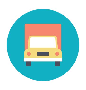 Lojistik kamyonu renkli vektör simgesi